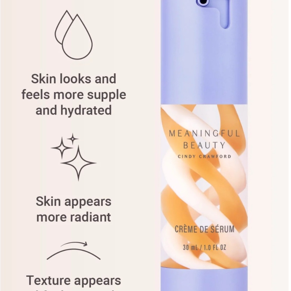 NEW MEANINGFUL BEAUTY CINDY CRAWFORD 2 in 1 Crème De Serum 1oz - Picture 2 of 8